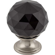 Black 1-3/8 Inch Round Cabinet Knob from the Crystal Collection