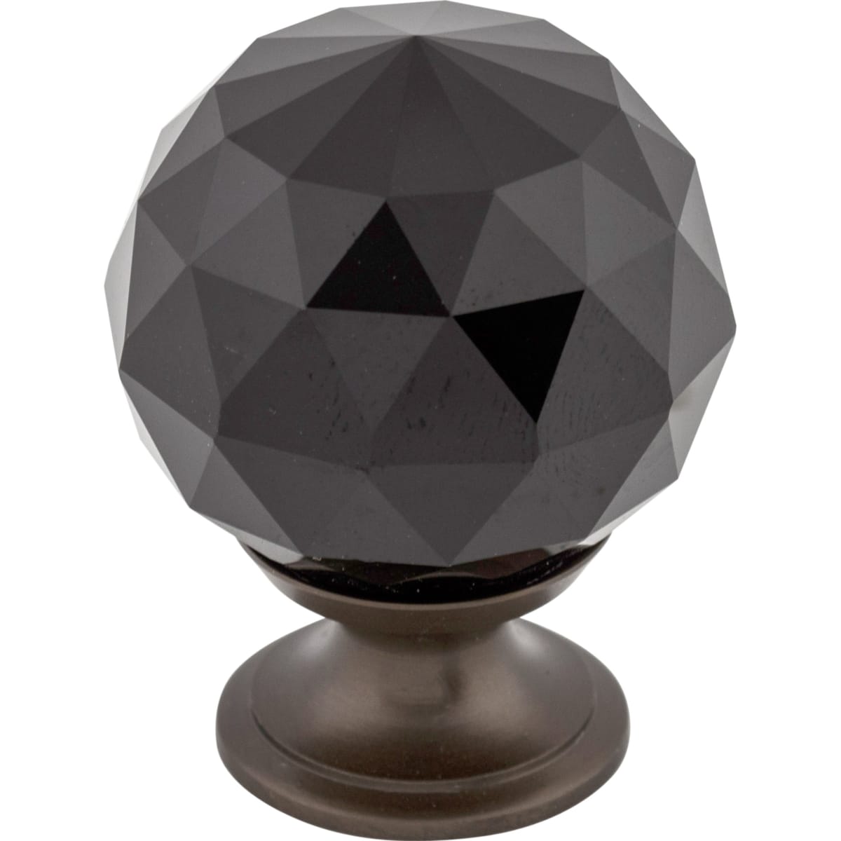 Black 1-3/8 Inch Round Cabinet Knob from the Crystal Collection