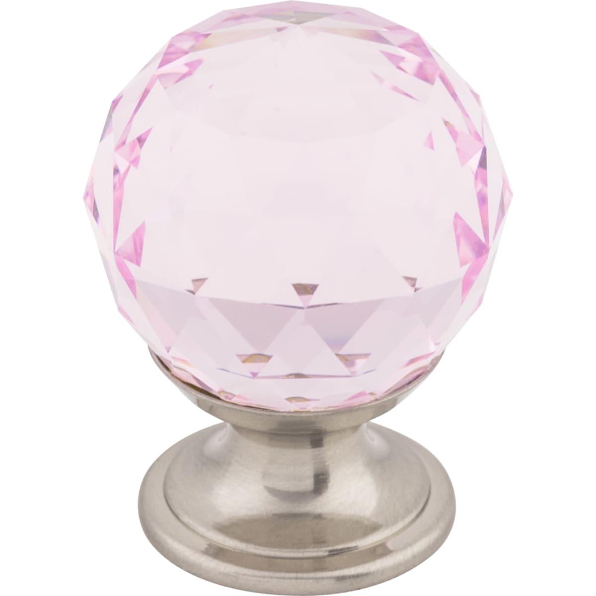 Pink 1-1/8 Inch Round Cabinet Knob from the Crystal Collection