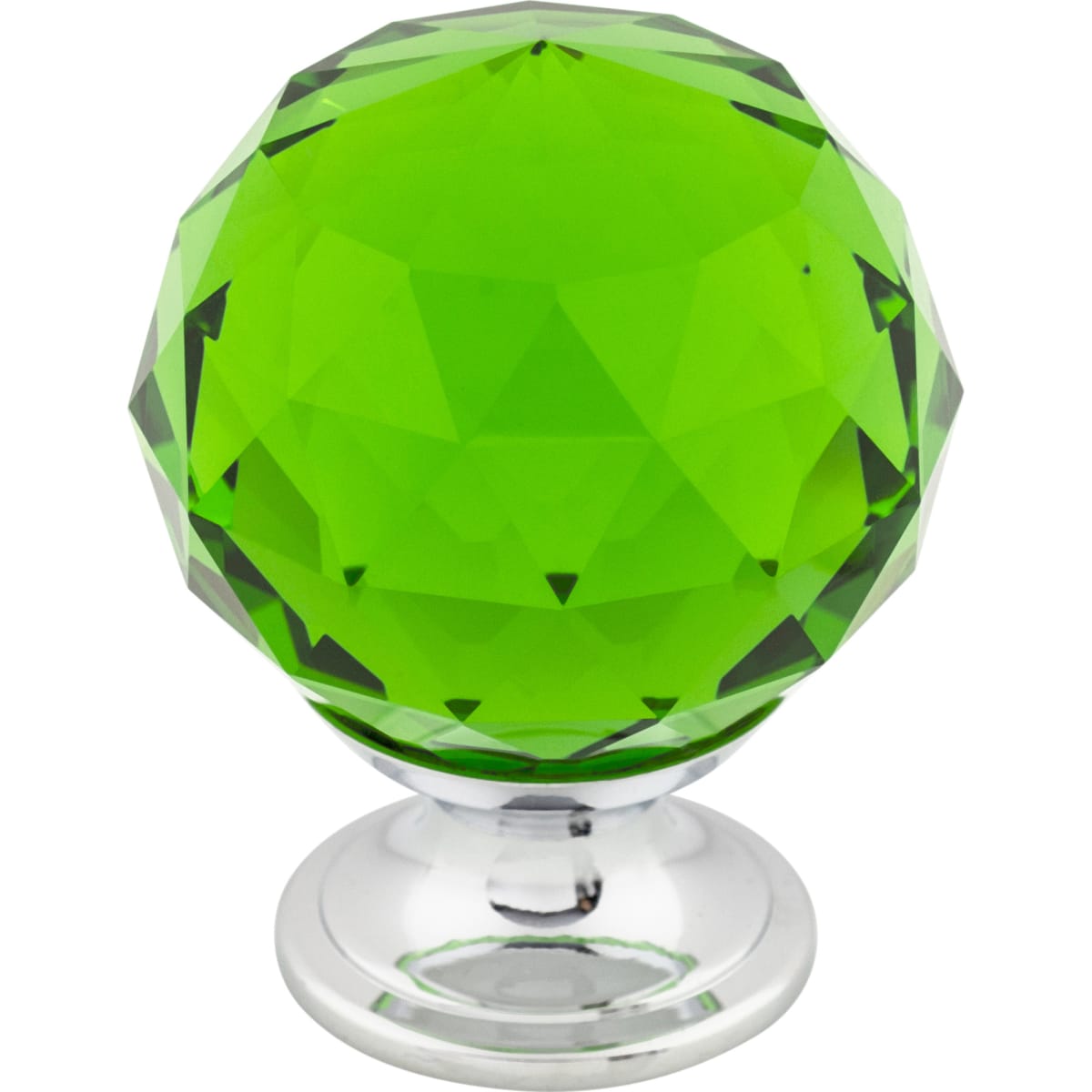 Green 1-3/8 Inch Round Cabinet Knob from the Crystal Collection