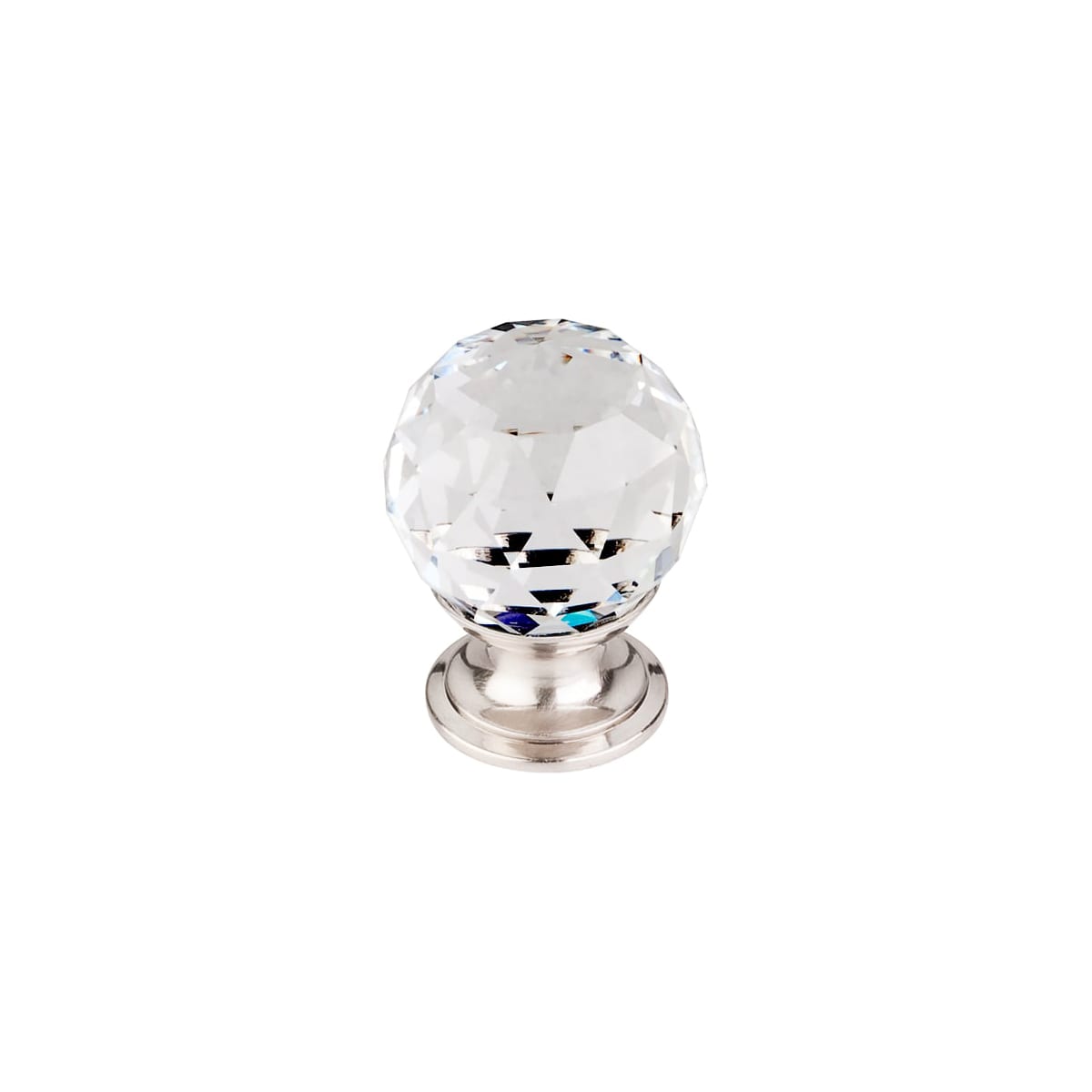 Top Knobs - TK125BSN-25PACK - Clear 1-1/8 Inch Round Cabinet Knob from the Crystal Collection - 25 Pack in Brushed Satin Nickel