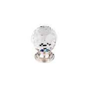 Top Knobs - TK125BSN-25PACK - Clear 1-1/8 Inch Round Cabinet Knob from the Crystal Collection - 25 Pack in Brushed Satin Nickel