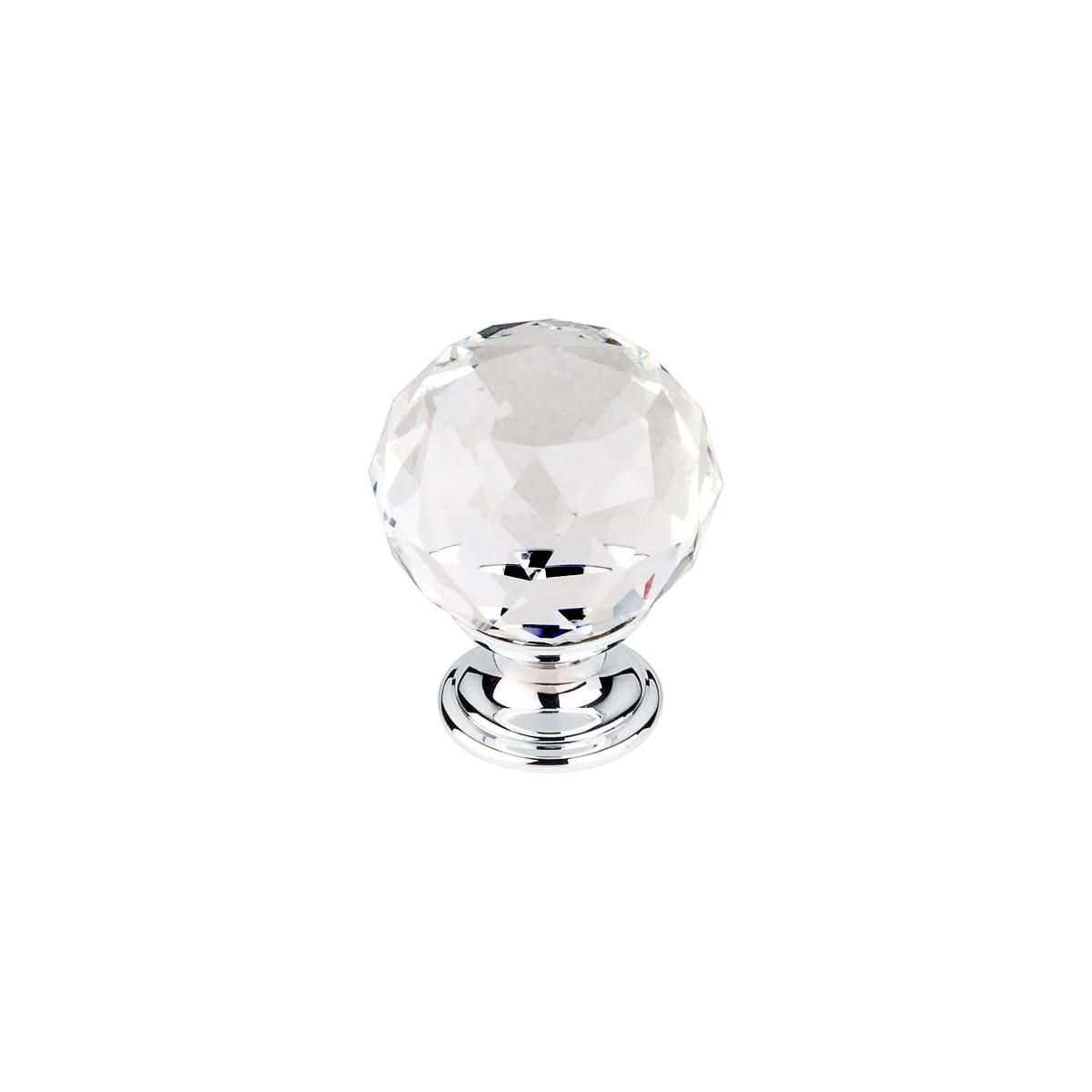 Top Knobs - TK126PC-25PACK - Clear 1-3/8 Inch Round Cabinet Knob from the Crystal Collection - 25 Pack in Polished Chrome
