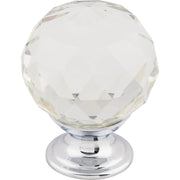 Top Knobs - TK126PC - Clear 1-3/8 Inch Round Cabinet Knob from the Crystal Collection in Polished Chrome