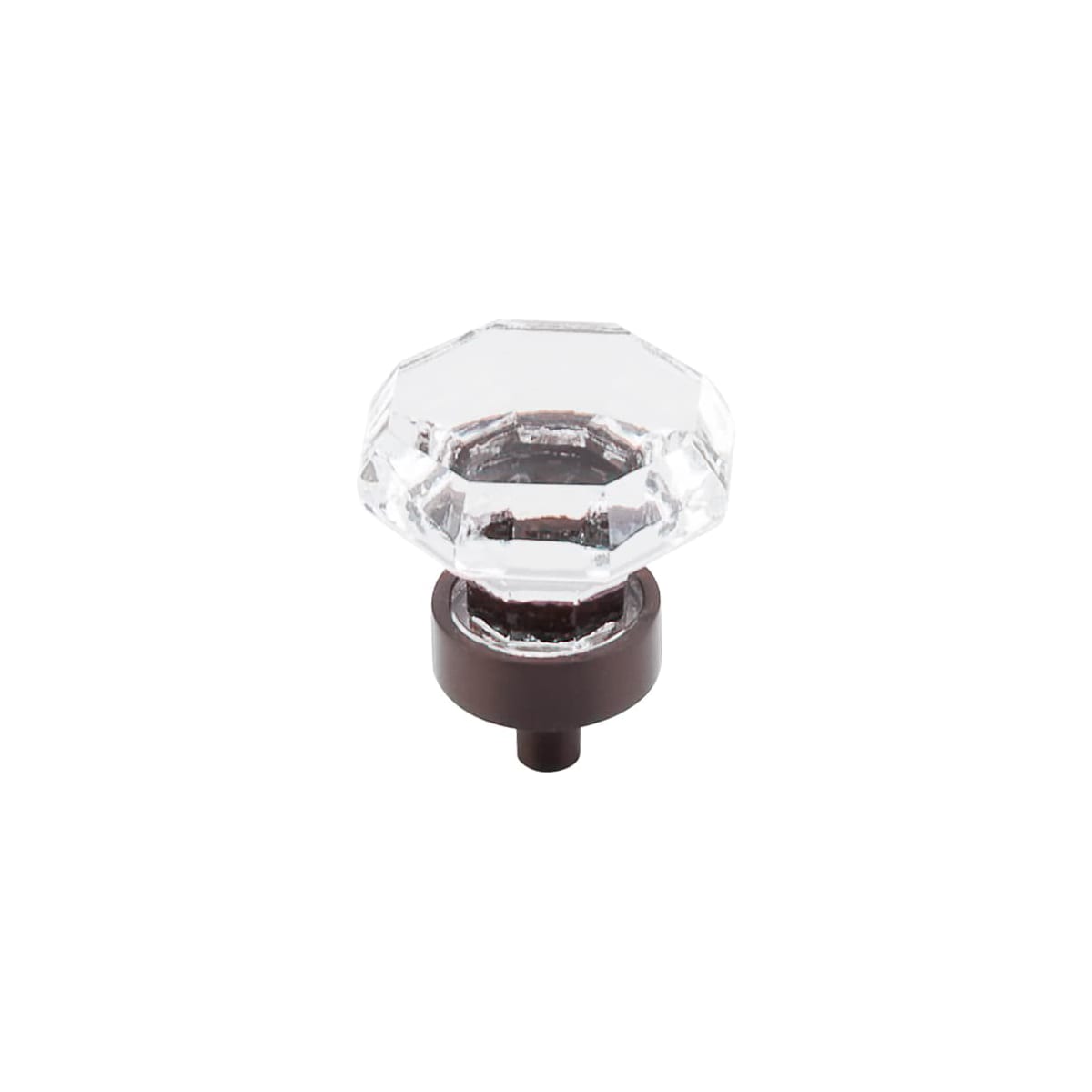 Clear 1-3/8 Inch Geometric Cabinet Knob from the Crystal Collection - 10 Pack