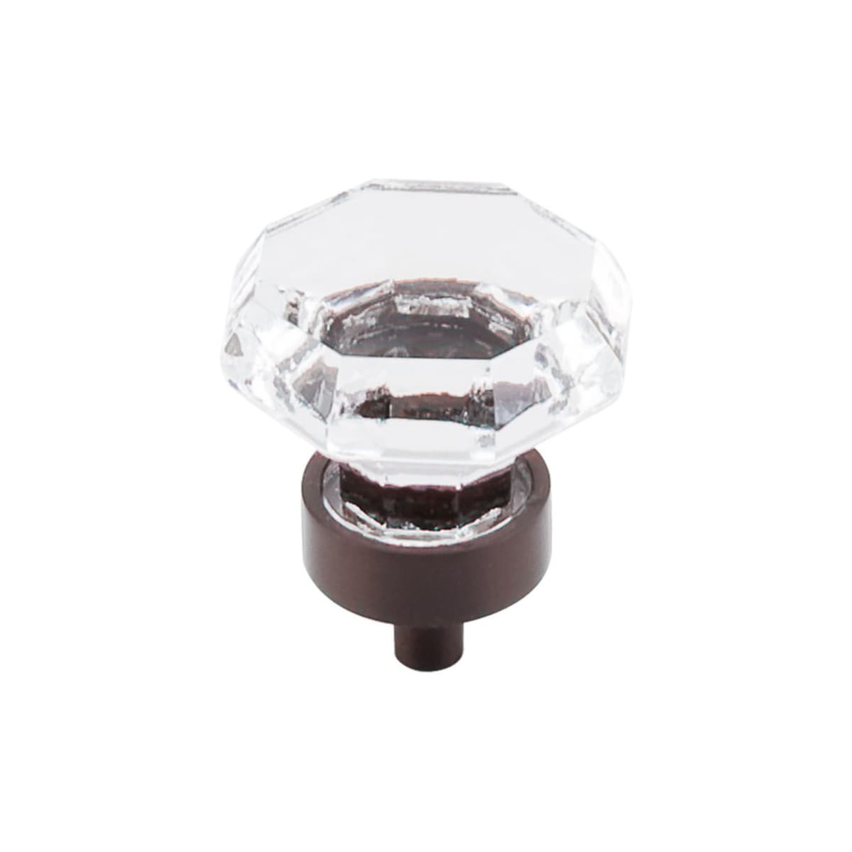 Top Knobs - TK128ORB - Clear 1-3/8 Inch Geometric Cabinet Knob from the Crystal Collection in Oil Rubbed Bronze