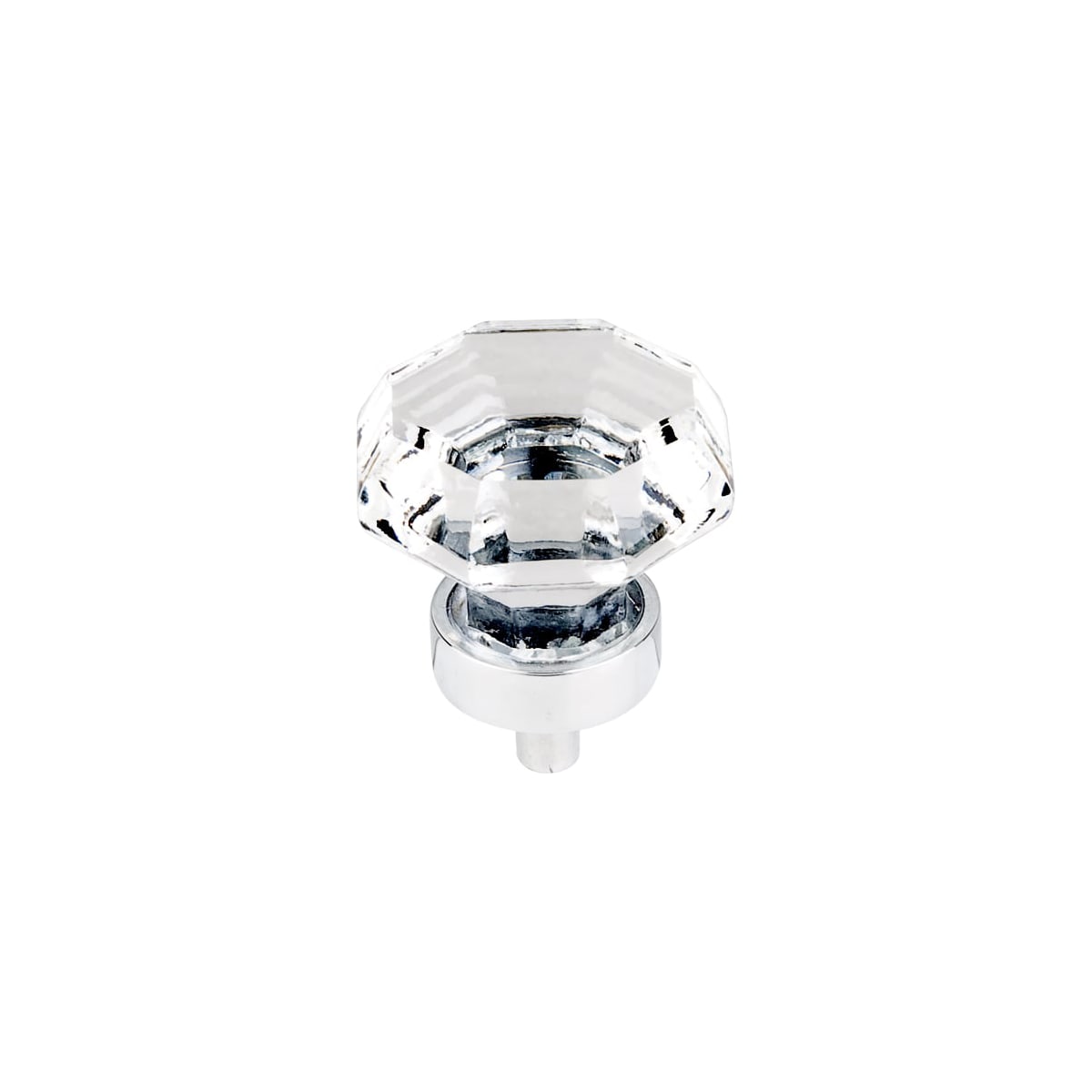Clear 1-3/8 Inch Geometric Cabinet Knob from the Crystal Collection - 10 Pack