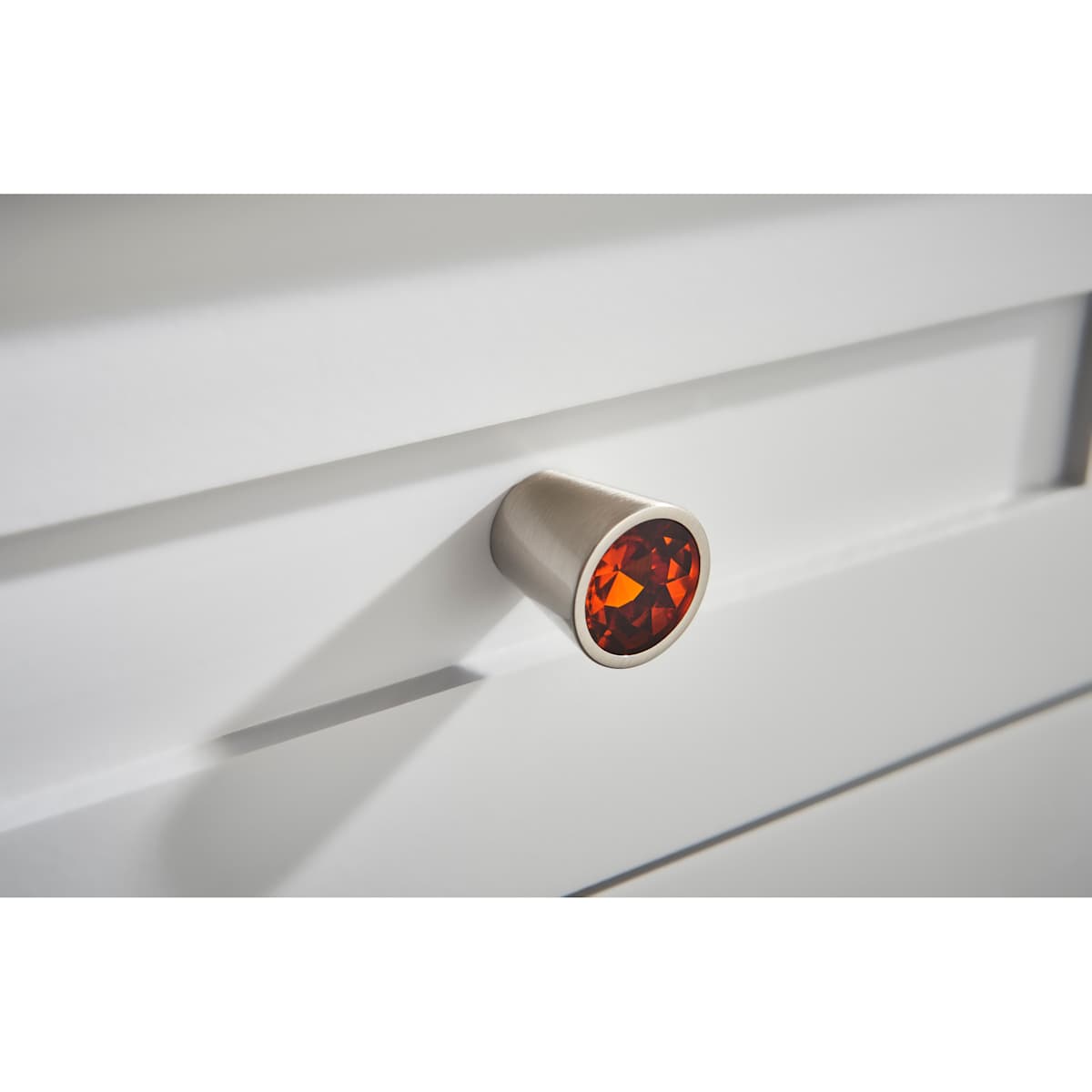 Top Knobs - TK131BSN - Crystal 1-1/16 Inch Conical Cabinet Knob from the Blue Collection in Brushed Satin Nickel