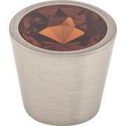 Top Knobs - TK134BSN - Crystal 13/16 Inch Conical Cabinet Knob from the Wine Collection in Brushed Satin Nickel