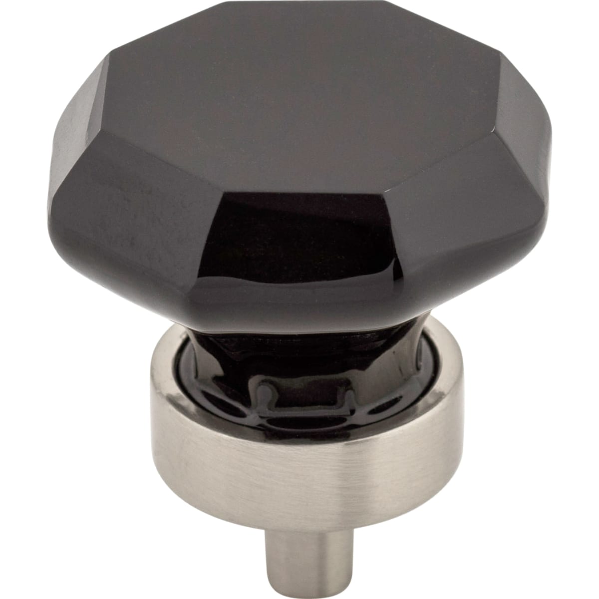 Black 1-3/8 Inch Geometric Cabinet Knob from the Crystal Collection