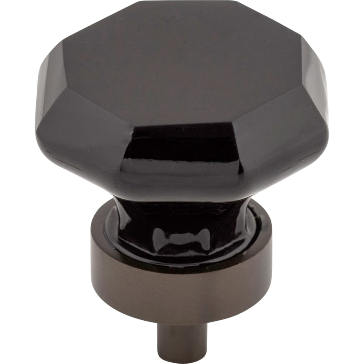 Black 1-3/8 Inch Geometric Cabinet Knob from the Crystal Collection