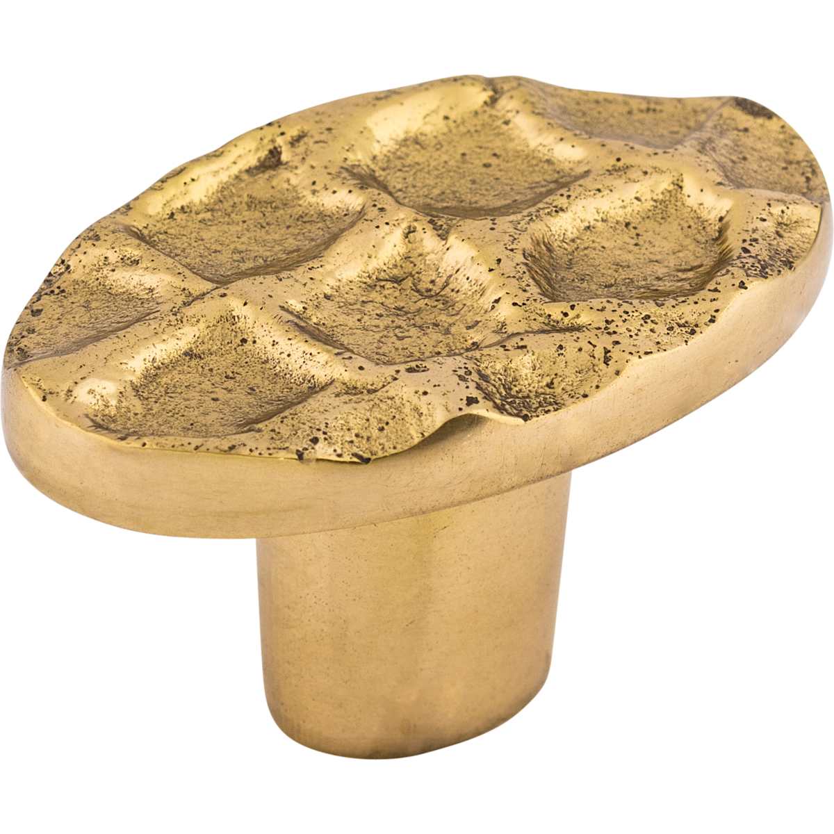 Top Knobs - TK298BA - Cobblestone 2 Inch Oval Cabinet Knob in Antique Brass