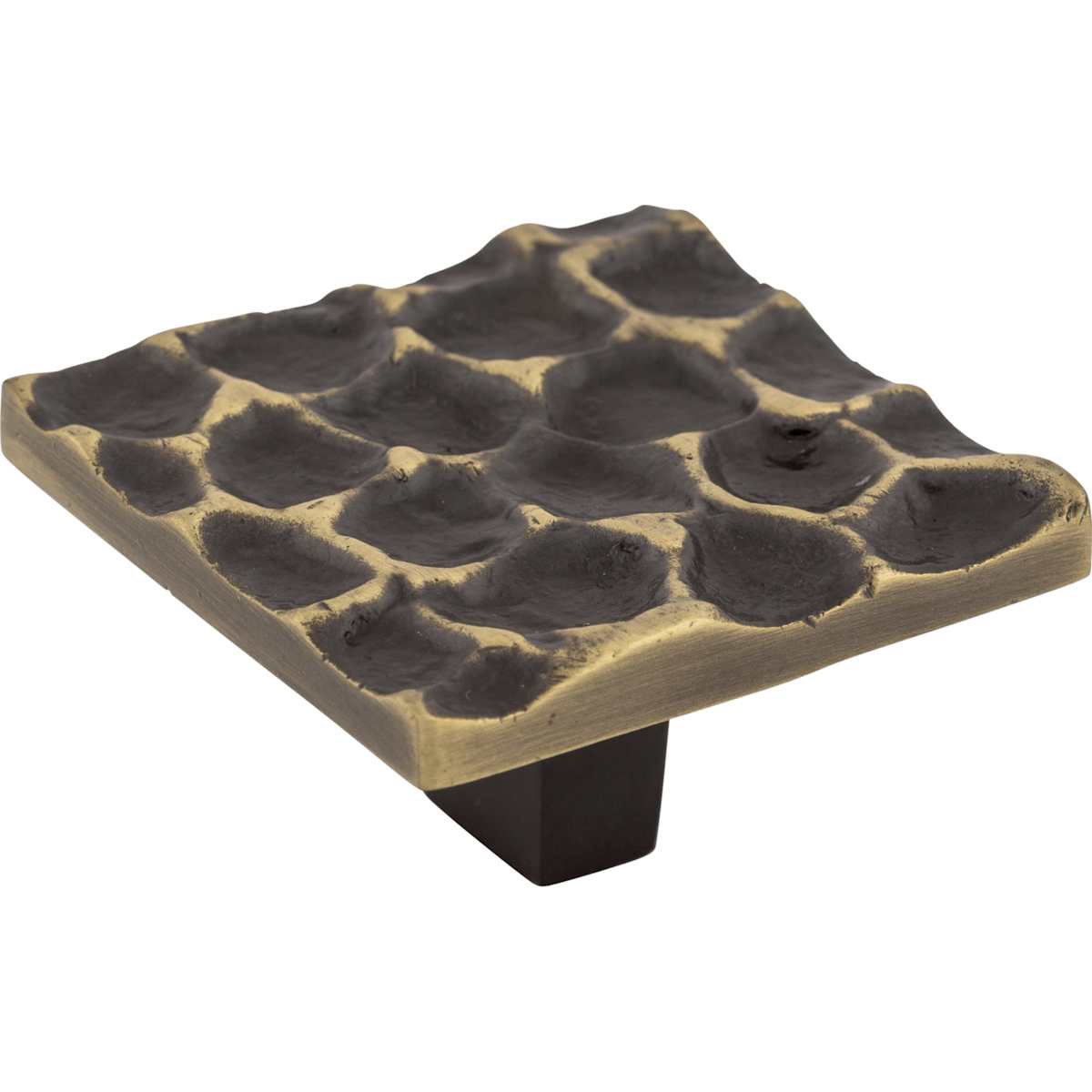 Top Knobs - TK302BA - Cobblestone 1-15/16 Inch Square Cabinet Knob in Antique Brass