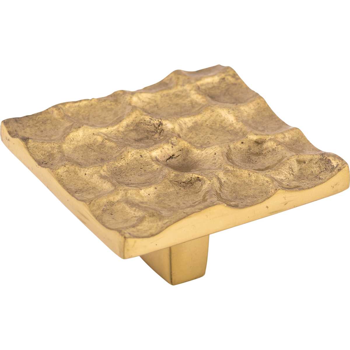 Top Knobs - TK302BA - Cobblestone 1-15/16 Inch Square Cabinet Knob in Antique Brass
