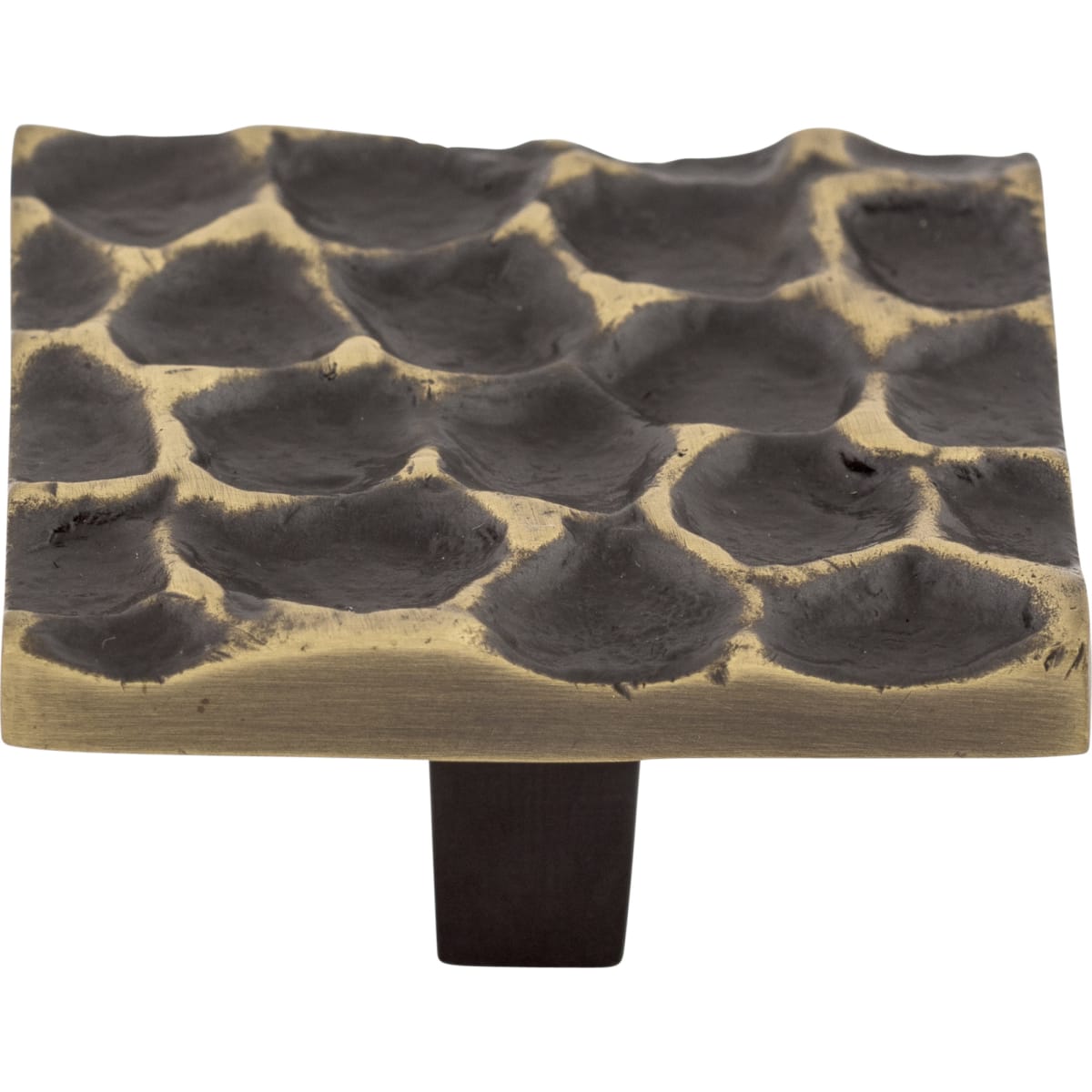 Top Knobs - TK302BA - Cobblestone 1-15/16 Inch Square Cabinet Knob in Antique Brass