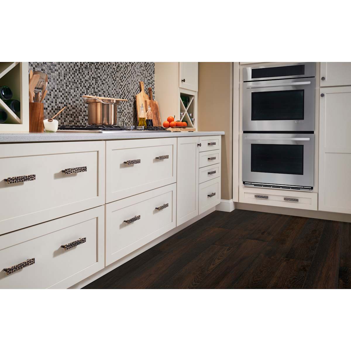 Top Knobs - TK307CB - Cobblestone 7-9/16 Inch Center to Center Bar Cabinet Pull in Coal Black