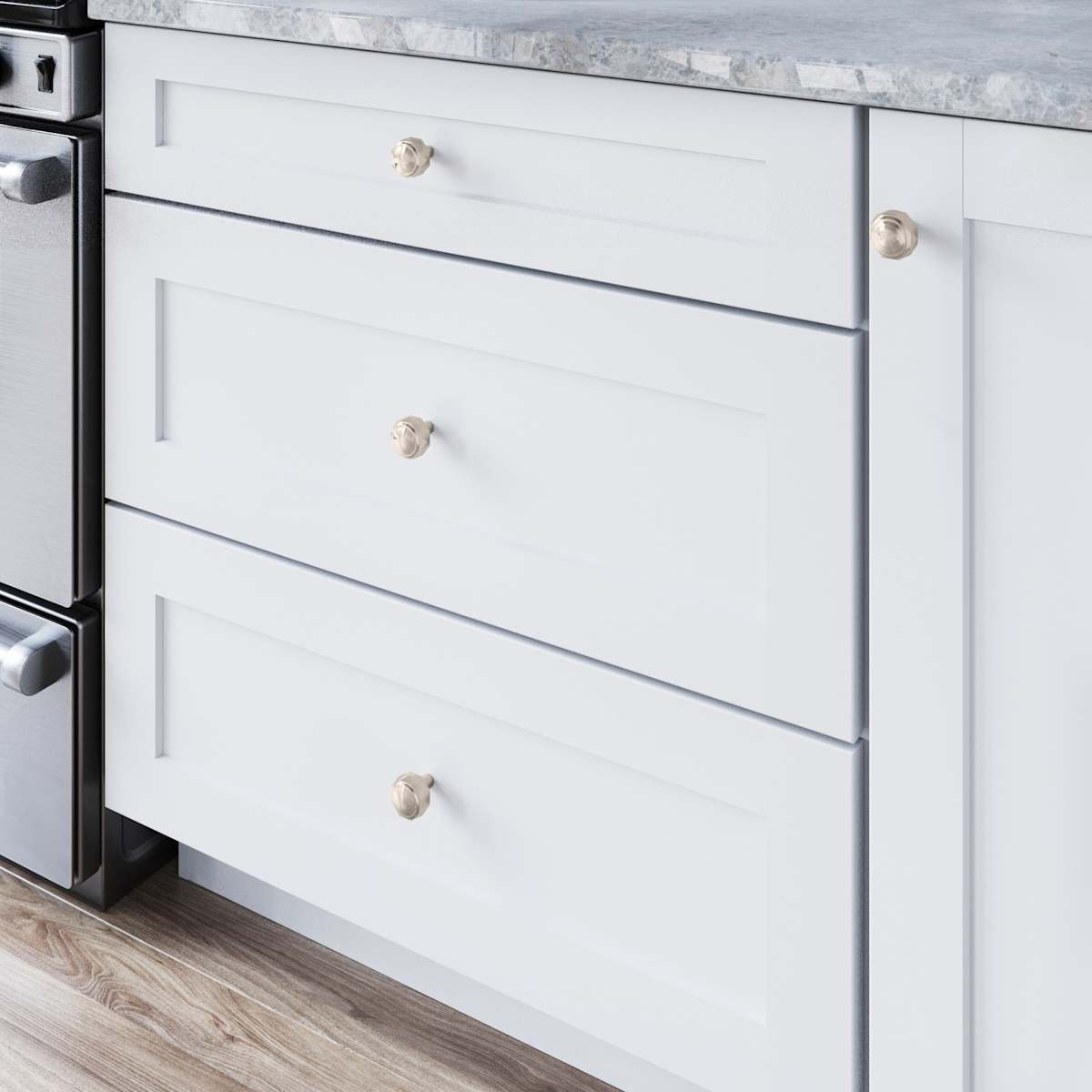 Top Knobs - TK3080BLK - Kingsmill 1-3/8 Inch Geometric Cabinet Knob in Flat Black