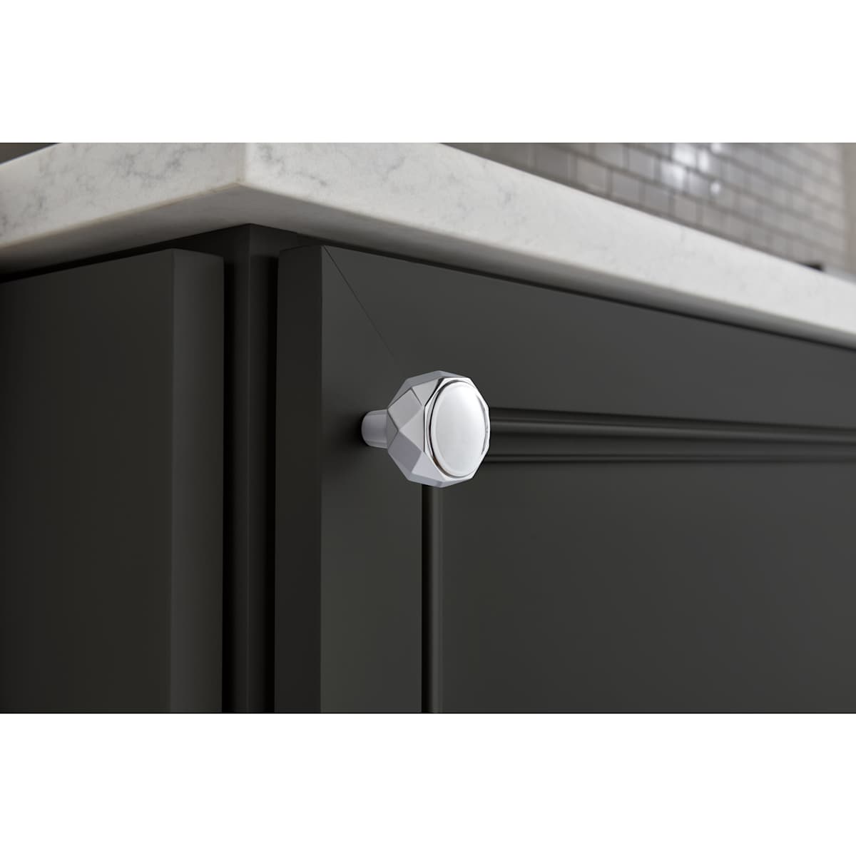 Top Knobs - TK3080BLK - Kingsmill 1-3/8 Inch Geometric Cabinet Knob in Flat Black