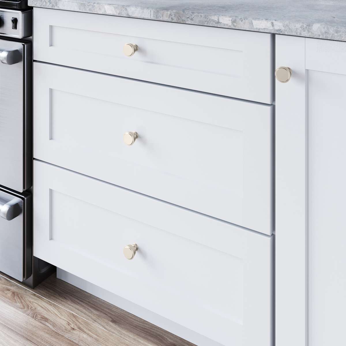 Top Knobs - TK3120AG - Ormonde 1-3/8 Inch Mushroom Cabinet Knob in Ash Gray