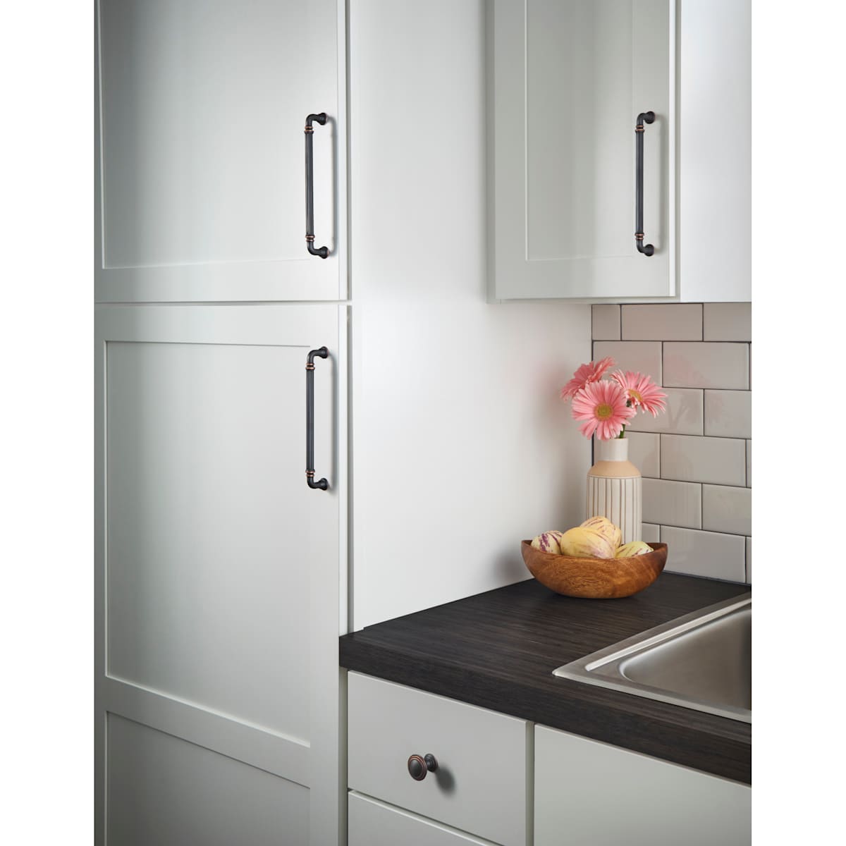Top Knobs - TK322PC - Reeded 3-3/4 Inch Center to Center Handle Cabinet Pull from the Chareau Collection in Polished Chrome