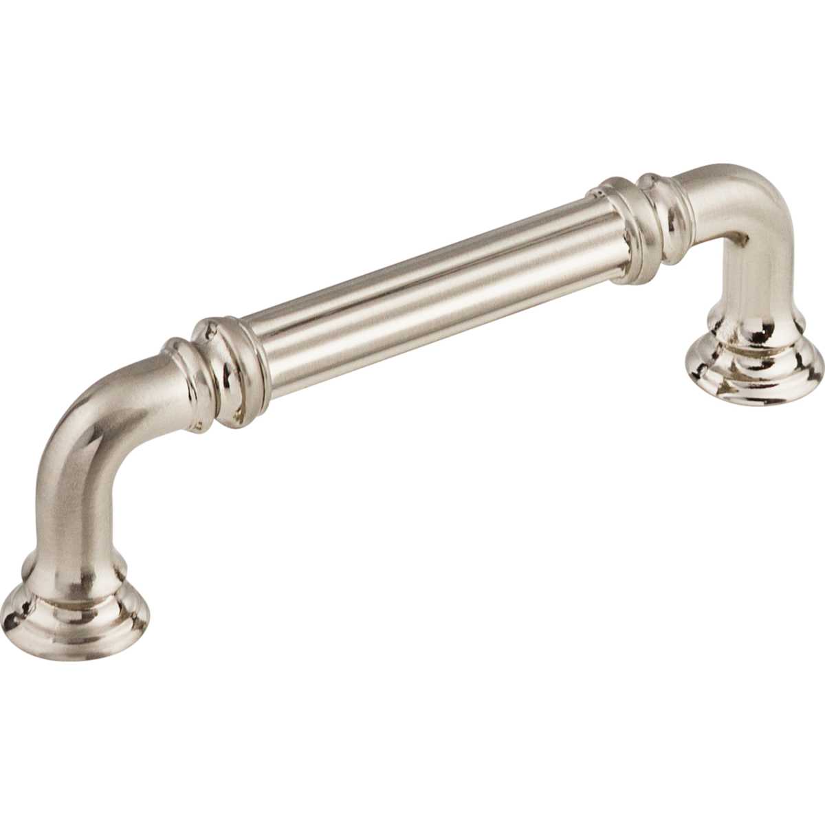 Top Knobs - TK322PC - Reeded 3-3/4 Inch Center to Center Handle Cabinet Pull from the Chareau Collection in Polished Chrome