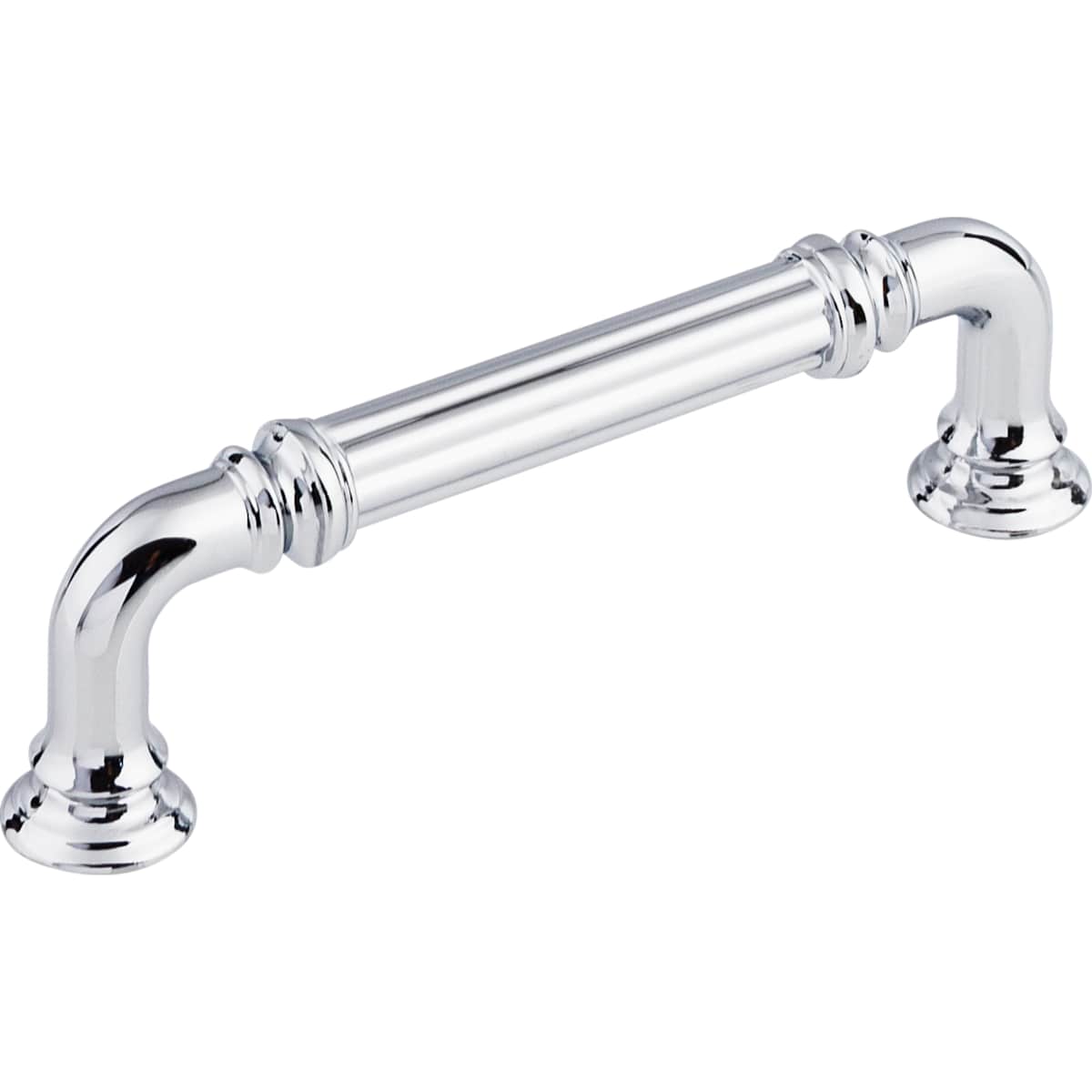 Top Knobs - TK322PC - Reeded 3-3/4 Inch Center to Center Handle Cabinet Pull from the Chareau Collection in Polished Chrome