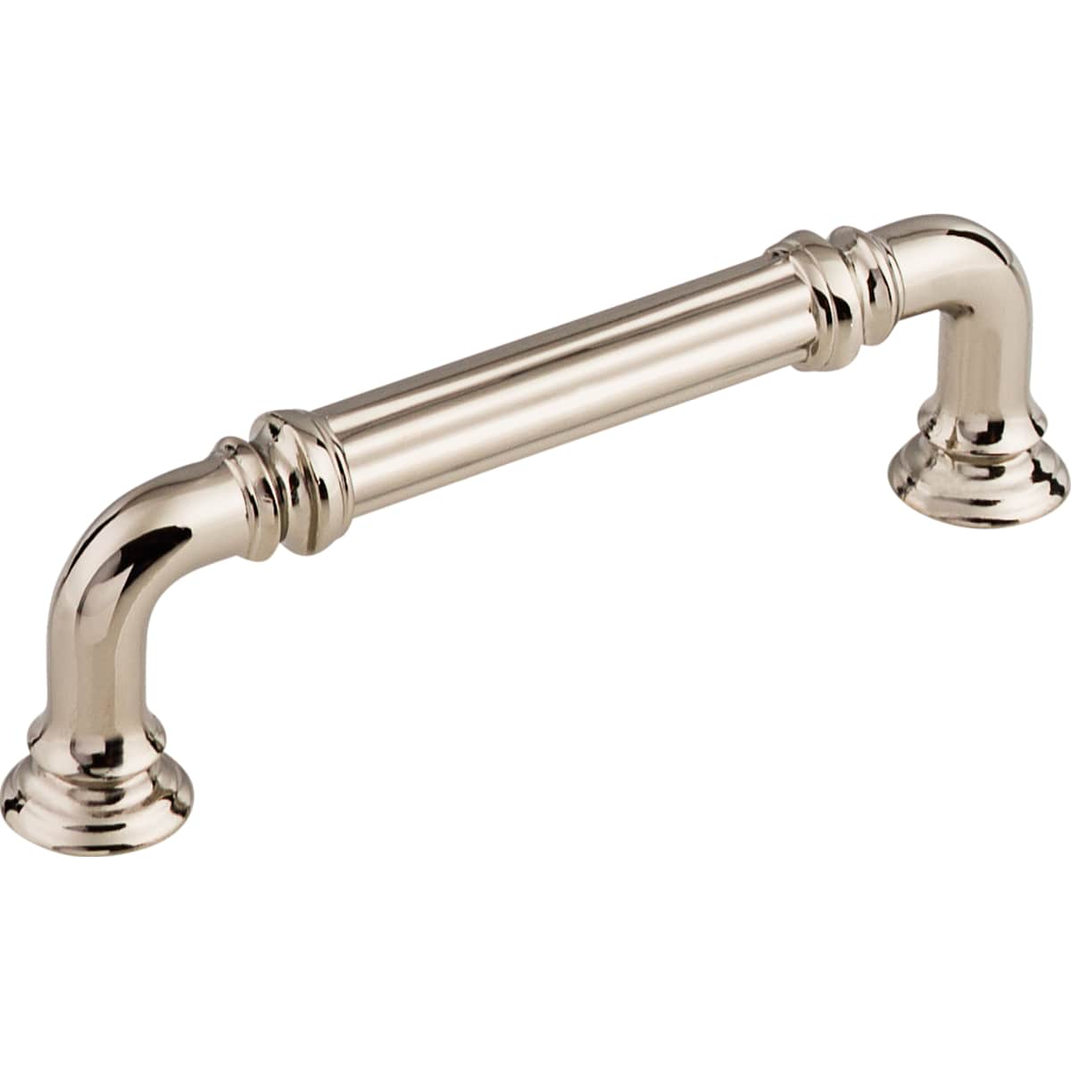 Top Knobs - TK322PC - Reeded 3-3/4 Inch Center to Center Handle Cabinet Pull from the Chareau Collection in Polished Chrome