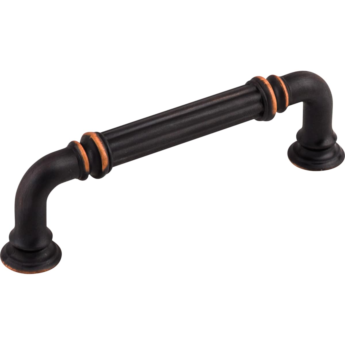 Top Knobs - TK322PC - Reeded 3-3/4 Inch Center to Center Handle Cabinet Pull from the Chareau Collection in Polished Chrome