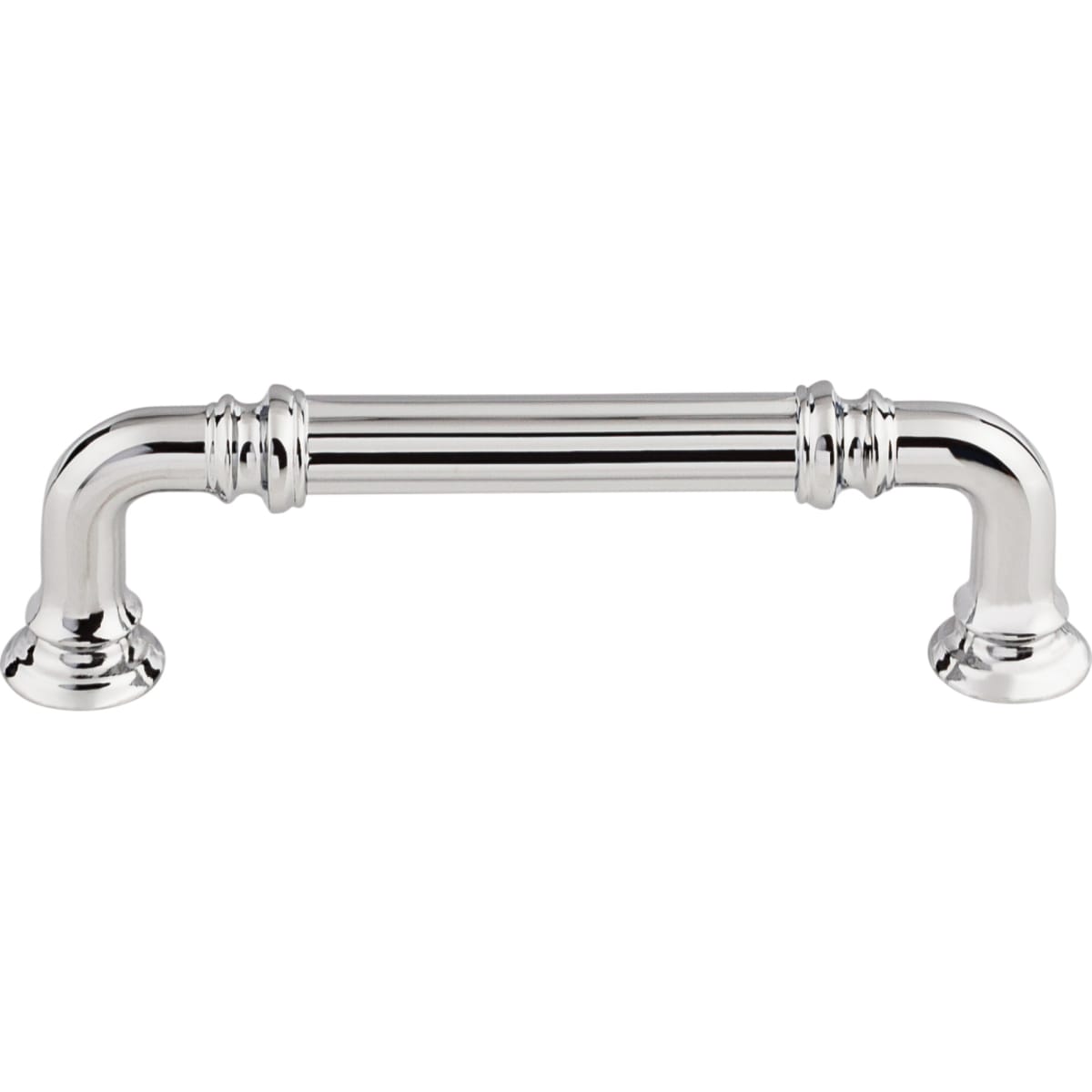 Top Knobs - TK322PC - Reeded 3-3/4 Inch Center to Center Handle Cabinet Pull from the Chareau Collection in Polished Chrome