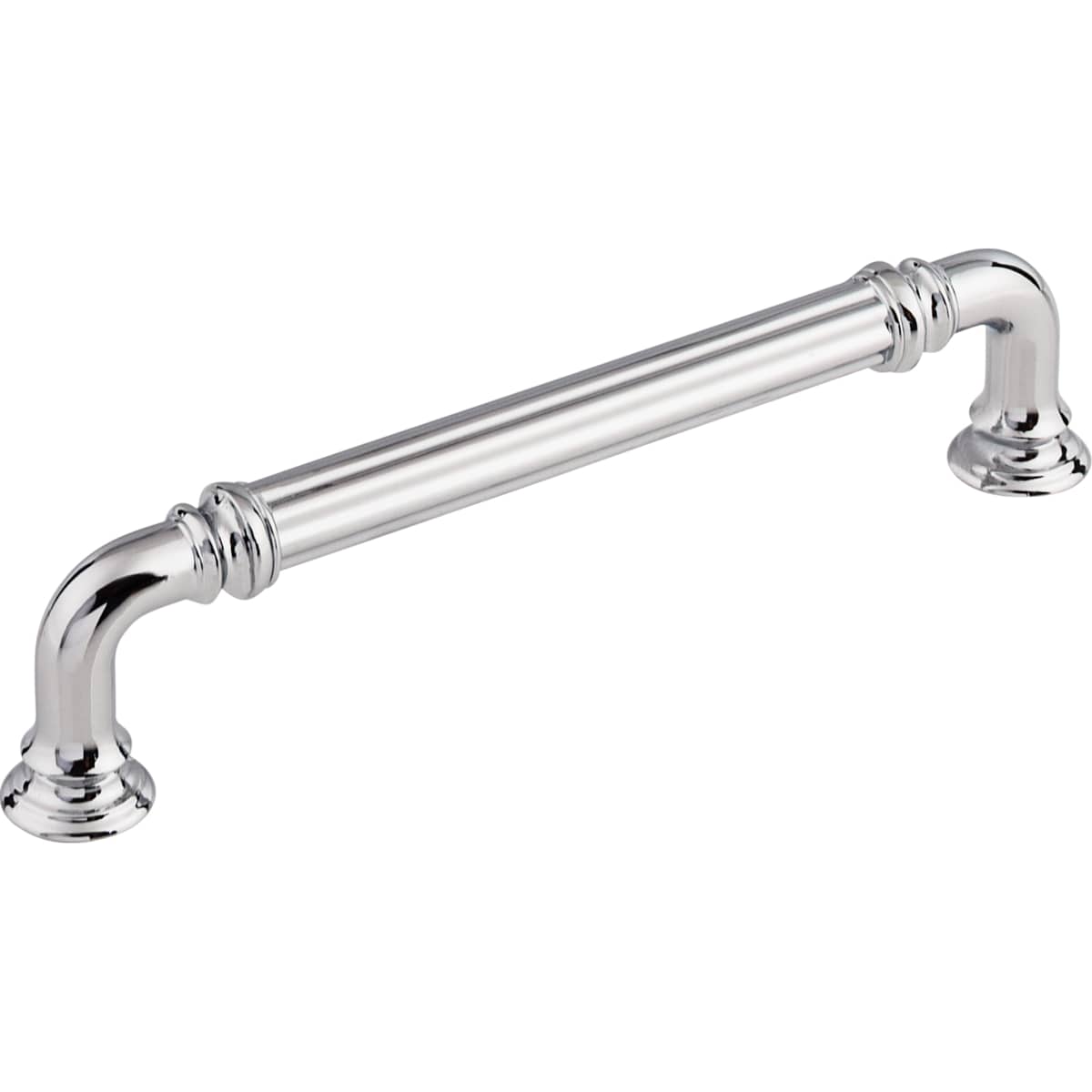 Top Knobs - TK323PC - Reeded 5 Inch Center to Center Handle Cabinet Pull from the Chareau Collection in Polished Chrome