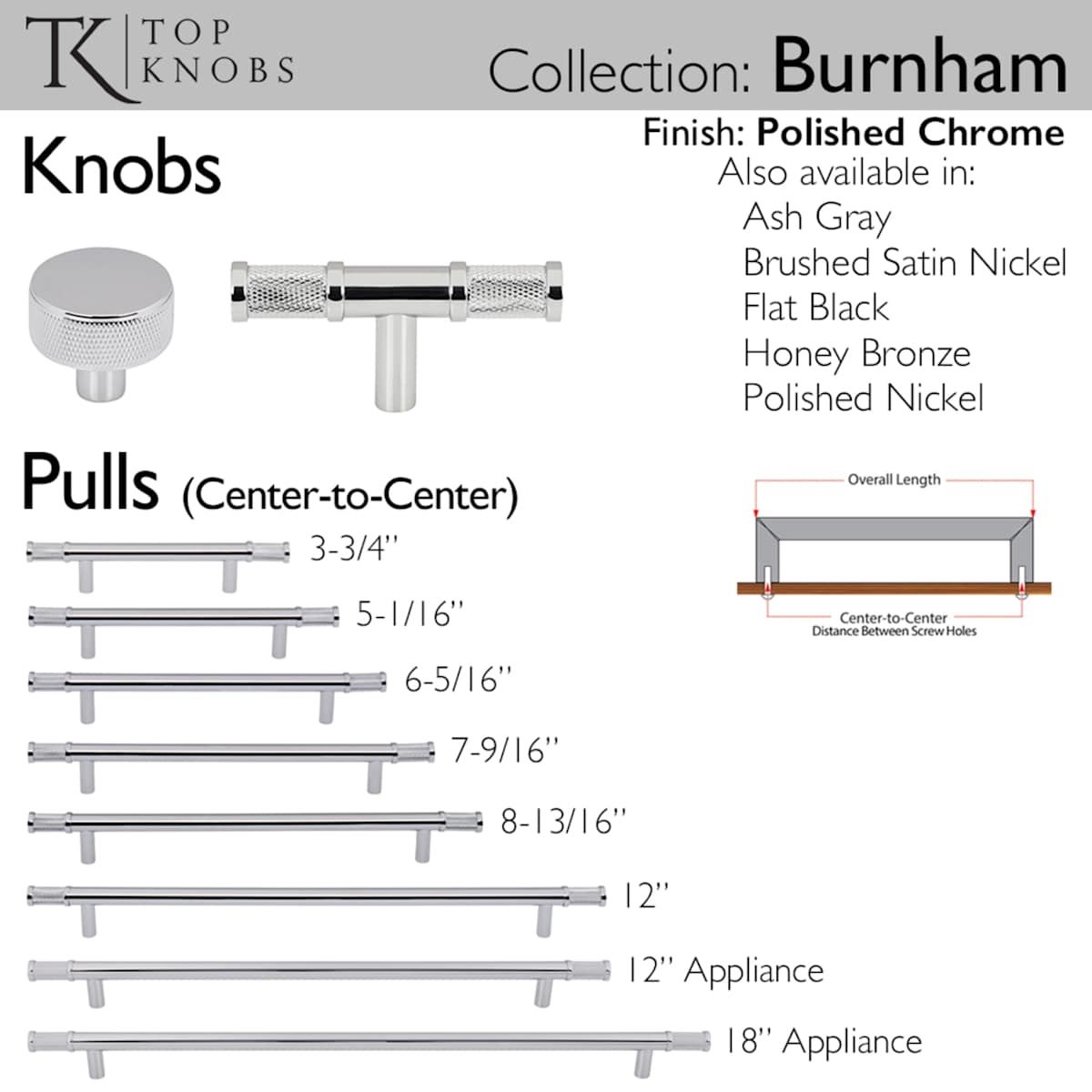 Top Knobs - TK3236PC - Burnham 8-13/16 Inch Center to Center Bar Cabinet Pull in Polished Chrome