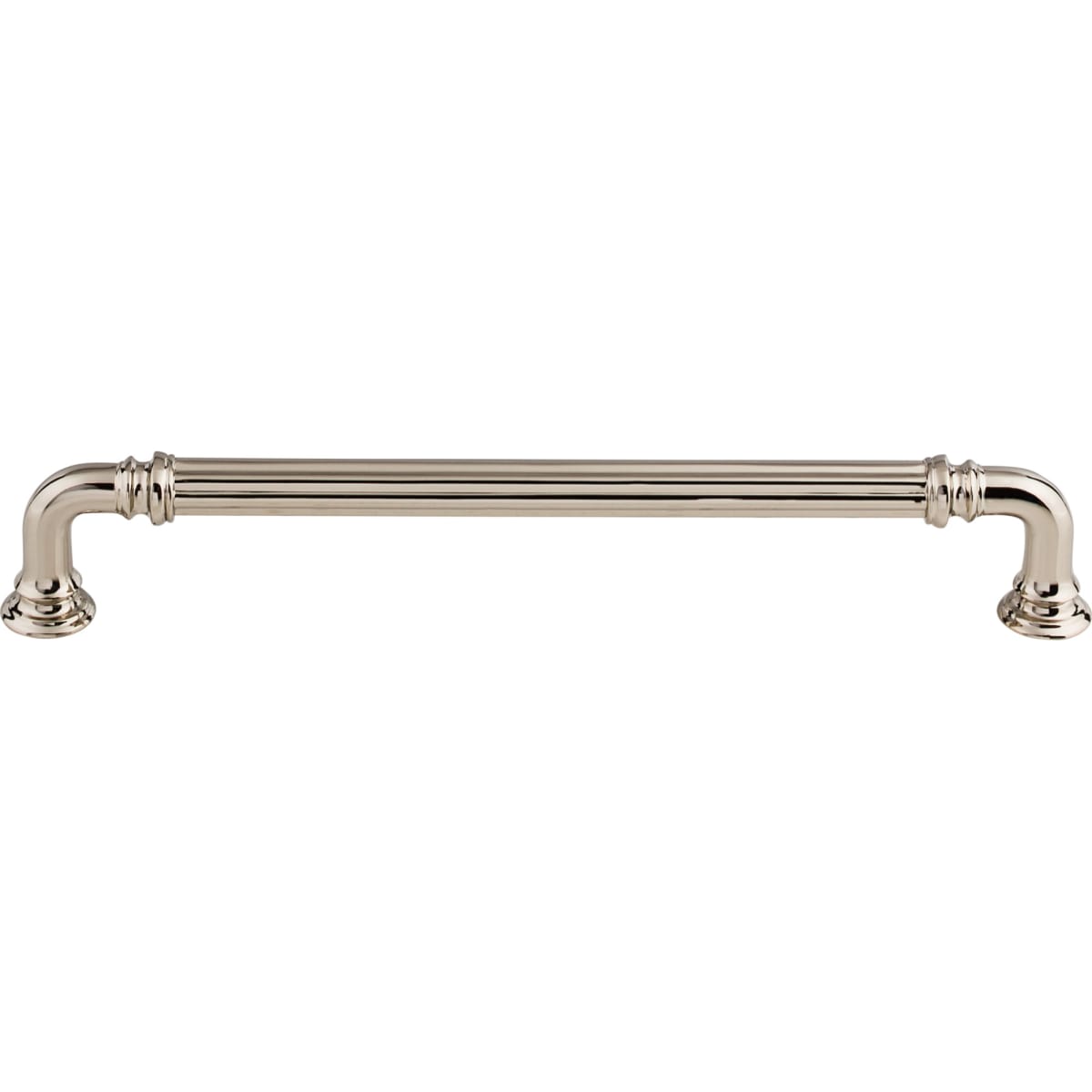 Top Knobs - TK324PN - Reeded 7 Inch Center to Center Handle Cabinet Pull from the Chareau Collection in Polished Nickel