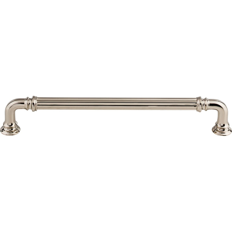 Top Knobs - TK324PN - Reeded 7 Inch Center to Center Handle Cabinet Pull from the Chareau Collection in Polished Nickel