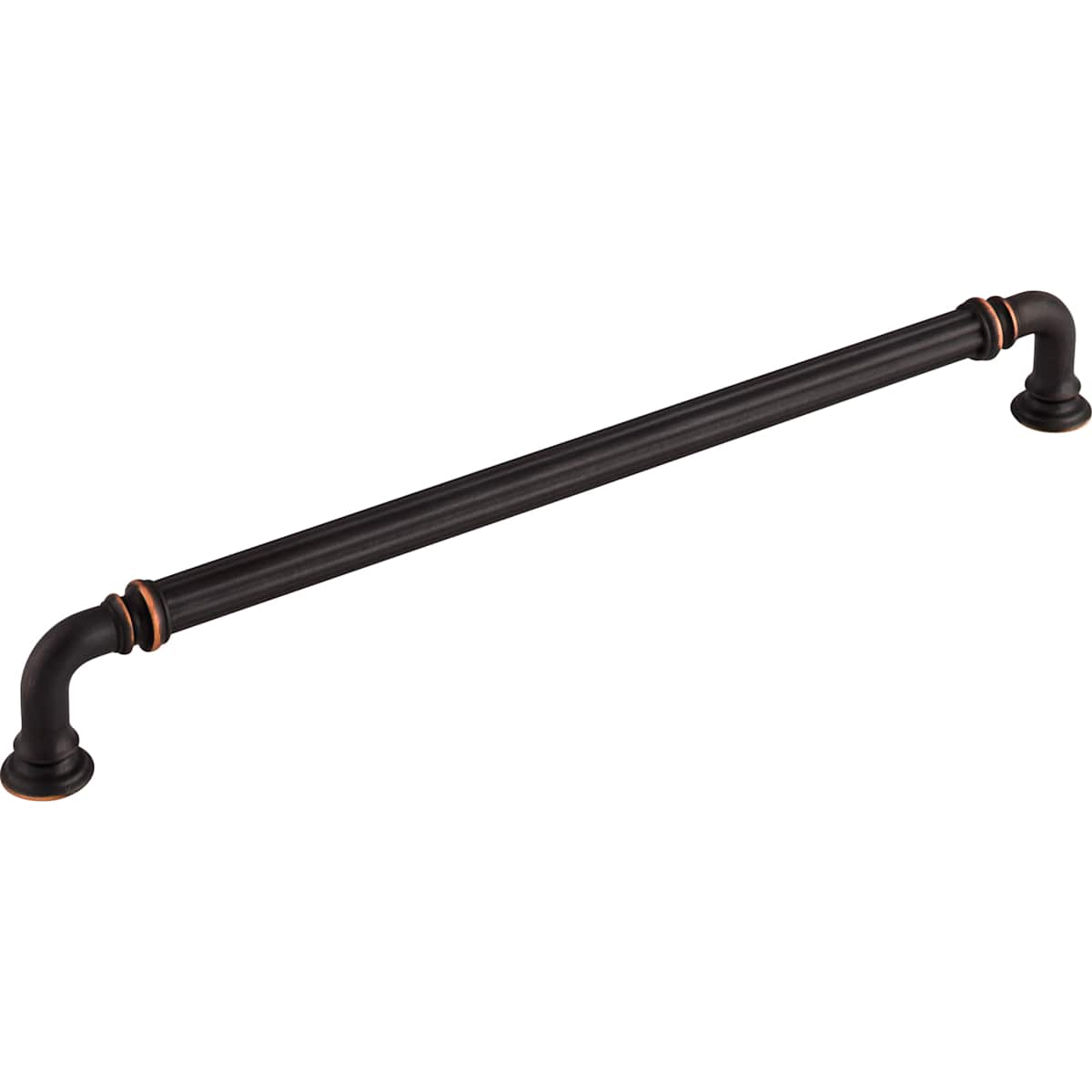 Top Knobs - TK325BSN - Reeded 9 Inch Center to Center Handle Cabinet Pull from the Chareau Collection in Brushed Satin Nickel