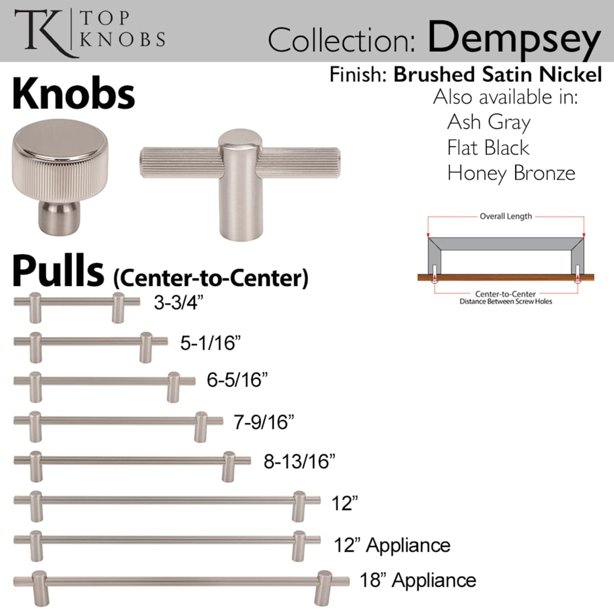 Top Knobs - TK3250BLK - Dempsey 1-1/4 Inch Mushroom Cabinet Knob in Flat Black