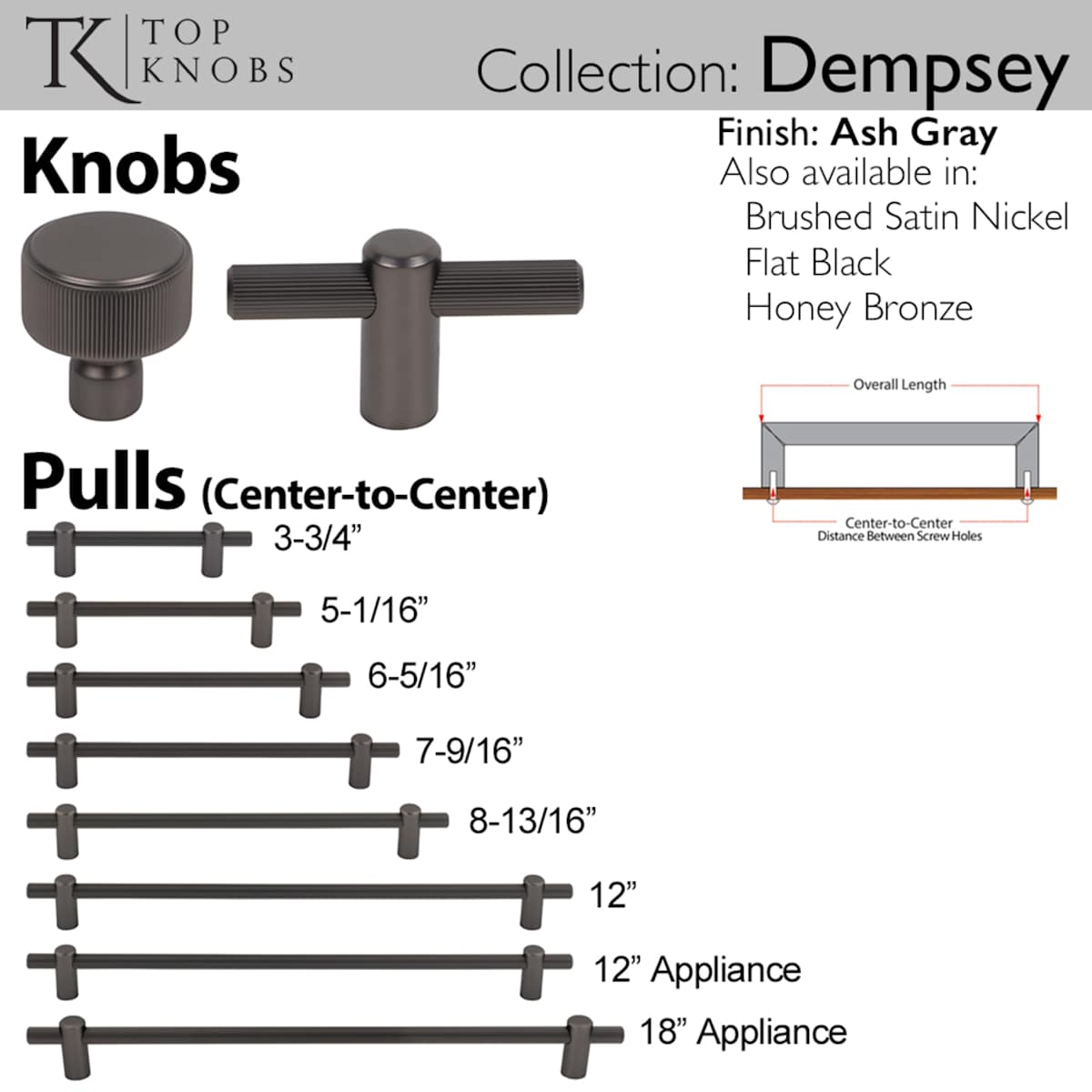 Top Knobs - TK3256HB - Dempsey 8-13/16 Inch Center to Center Bar Cabinet Pull in Honey Bronze
