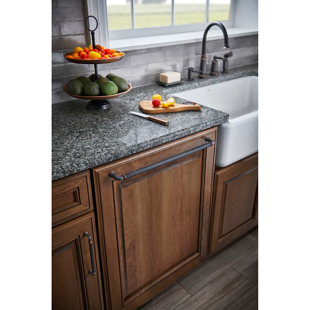 Top Knobs - TK328UM - Reeded 18 Inch Center to Center Appliance Pull from the Chareau Collection in Umbrio
