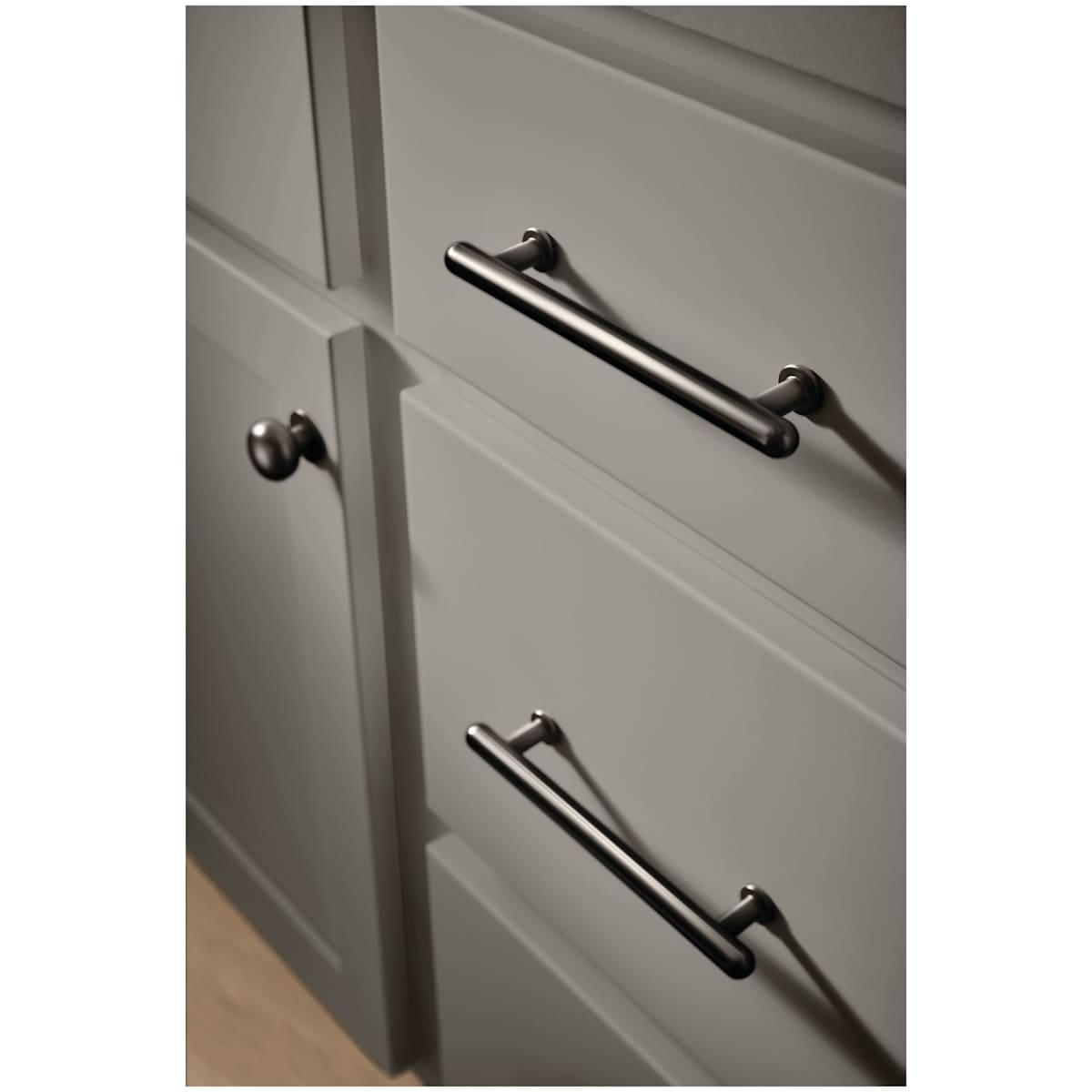 Top Knobs - TK3330BLK - Lambert 1-1/4 Inch Mushroom Cabinet Knob from the Brockwell Collection in Flat Black