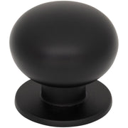 Top Knobs - TK3330BLK - Lambert 1-1/4 Inch Mushroom Cabinet Knob from the Brockwell Collection in Flat Black