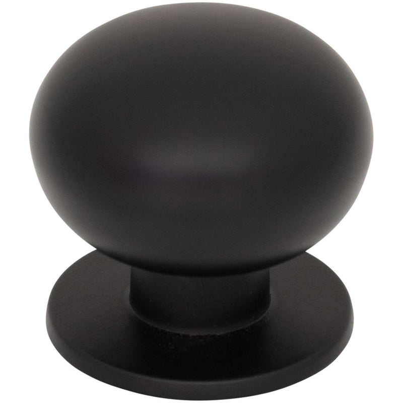 Top Knobs - TK3330BLK - Lambert 1-1/4 Inch Mushroom Cabinet Knob from the Brockwell Collection in Flat Black