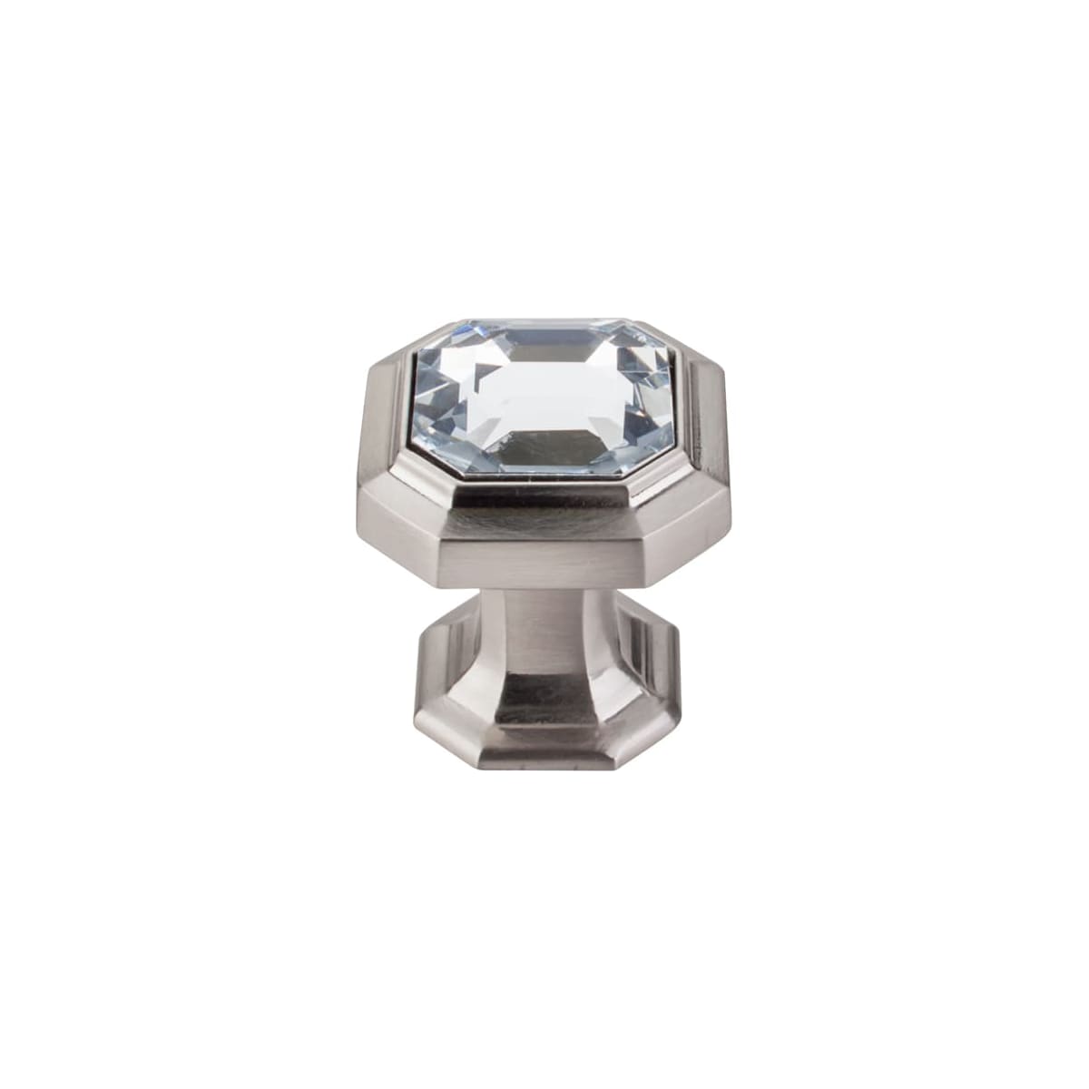 Top Knobs - TK390BSN-10PACK - Crystal Emerald 1-1/8 Inch Geometric Cabinet Knob from the Chareau Collection - 10 Pack in Brushed Satin Nickel