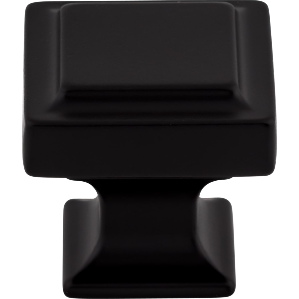 Top Knobs - TK702BLK - Ascendra 1-1/4 Inch Square Cabinet Knob from the Transcend Collection in Flat Black