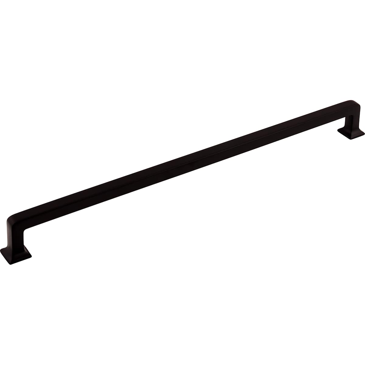 Top Knobs - TK708BLK - Ascendra 12 Inch Center to Center Handle Cabinet Pull from the Transcend Series in Flat Black