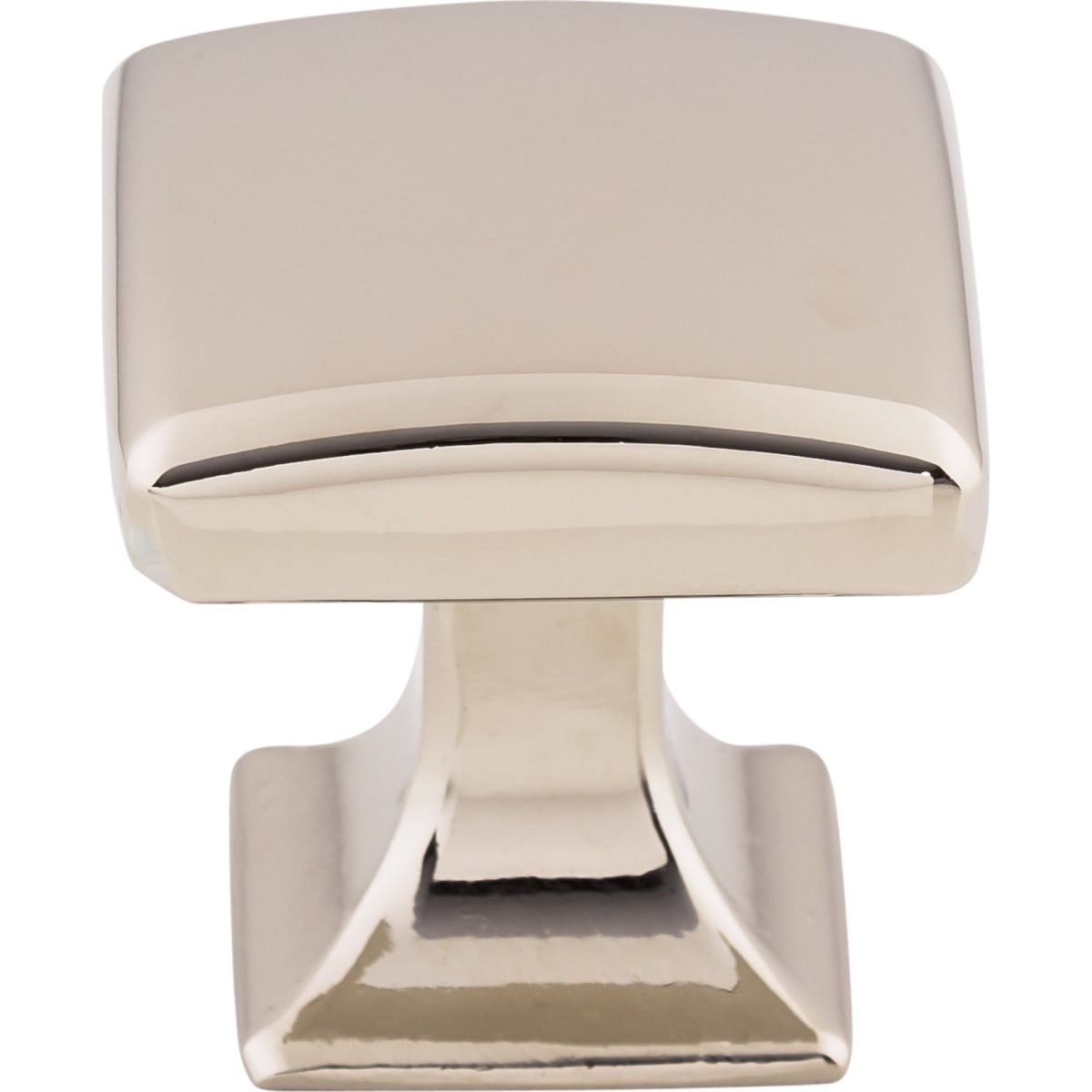 Top Knobs - TK721PN - Contour 1-1/8 Inch Square Cabinet Knob from the Transcend Collection in Polished Nickel