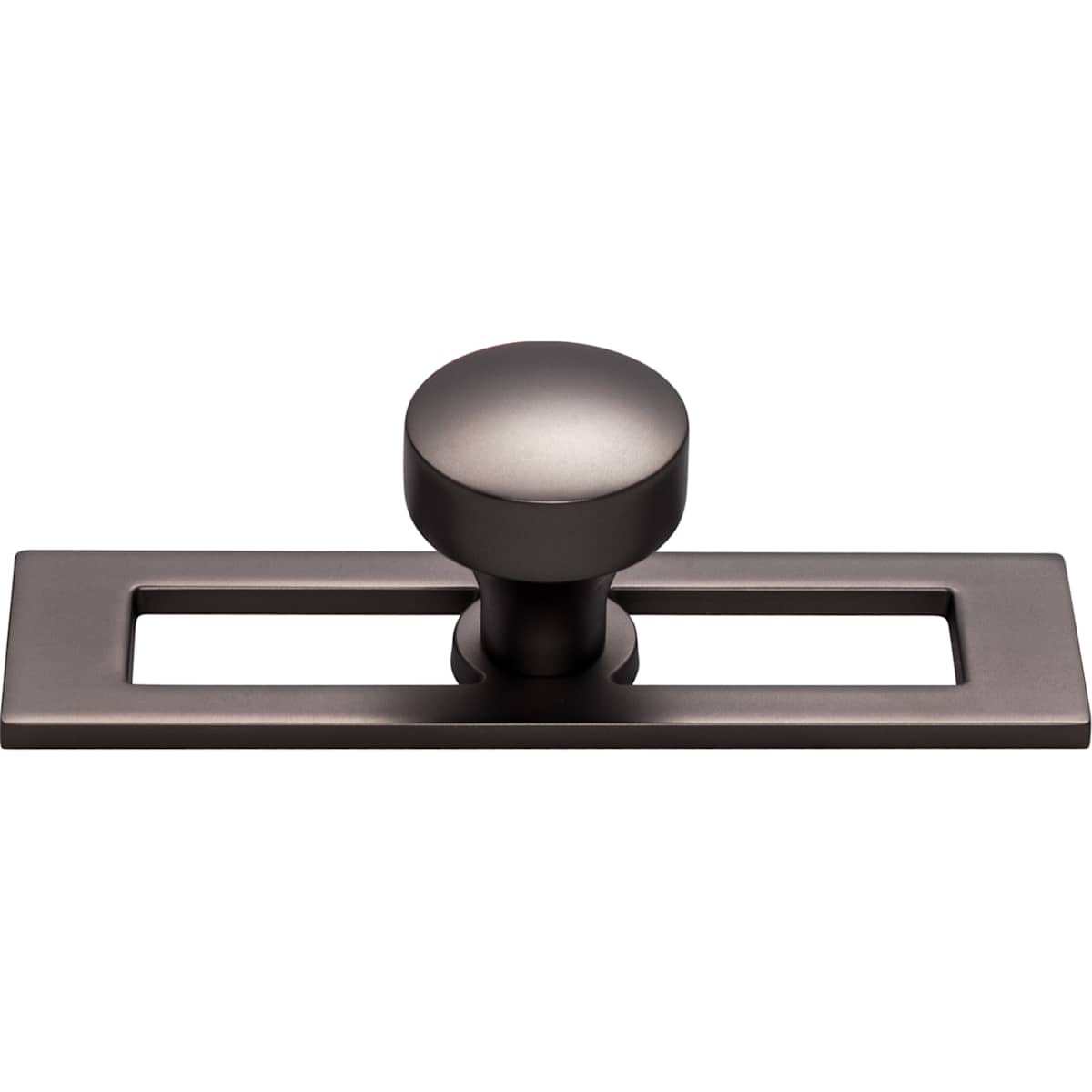 Top Knobs - TK900BLK - Kinney 1-1/8 Inch Mushroom Cabinet Knob from the Lynwood Collection in Flat Black