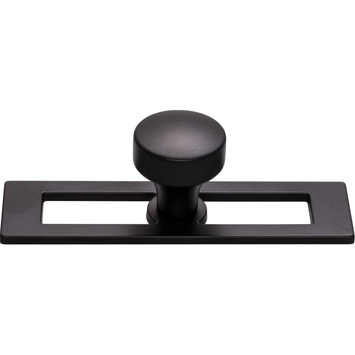 Top Knobs - TK900BLK - Kinney 1-1/8 Inch Mushroom Cabinet Knob from the Lynwood Collection in Flat Black