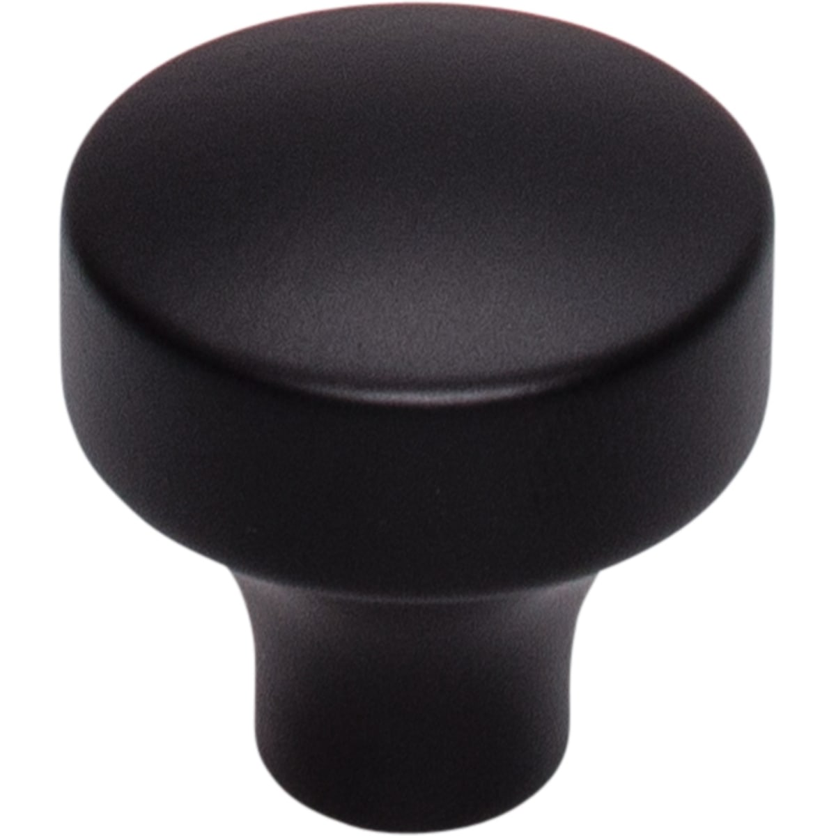 Top Knobs - TK900BLK - Kinney 1-1/8 Inch Mushroom Cabinet Knob from the Lynwood Collection in Flat Black