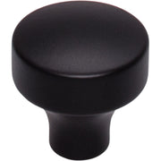 Top Knobs - TK900BLK - Kinney 1-1/8 Inch Mushroom Cabinet Knob from the Lynwood Collection in Flat Black